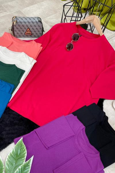 Bisiklet Yaka Tshirt 2Adet Rengi Sipariş Notunda Belirtidiniz Çoklu Renk