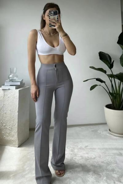 Çımalı Pantolon Gri