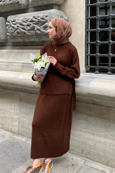 Efnan Elbise Kahverengi