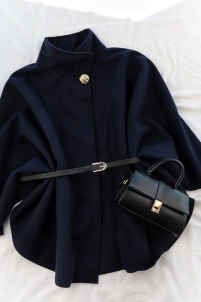 Kemerli Kaşe Panço Lacivert