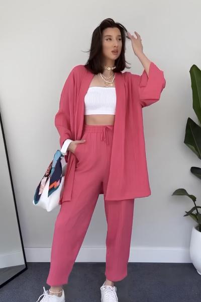 Kimono Takım Fuşya