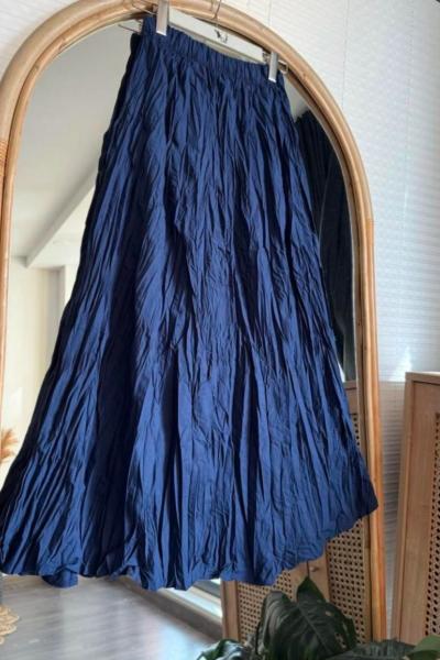 Kırışık Etek Lacivert