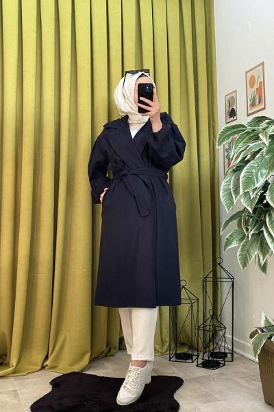 KUŞAKLI KAŞE KABAN Siyah