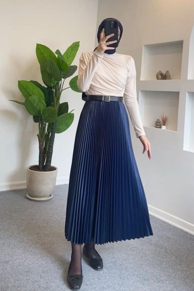 Pliseli Etek Bluz Kombin Çoklu Renk