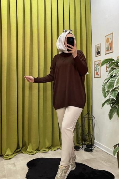 Salaş Triko Tunik Acı Kahve