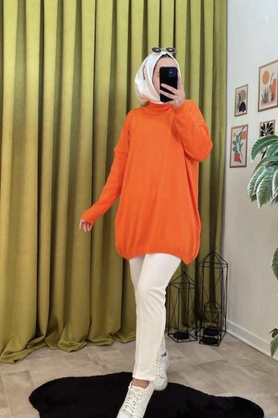 Salaş Triko Tunik Turuncu