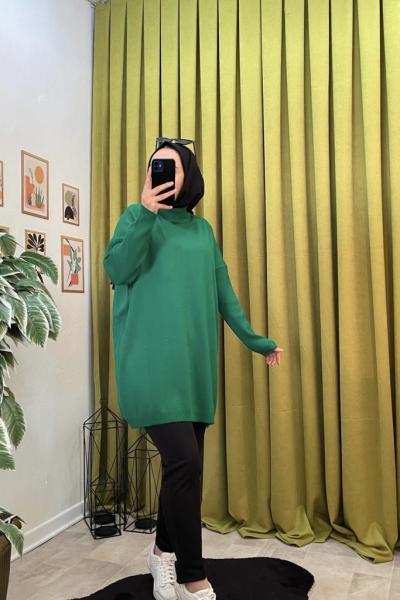 Salaş Triko Tunik Zümrüt