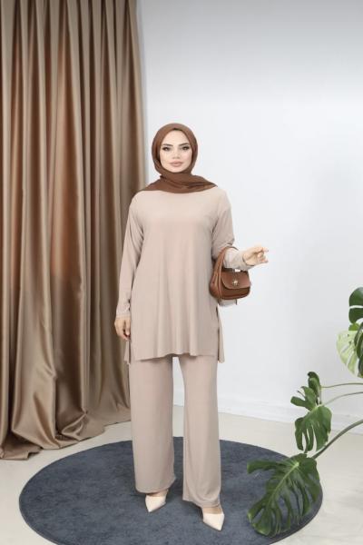 Sandy Pantolonlu Takım Bej