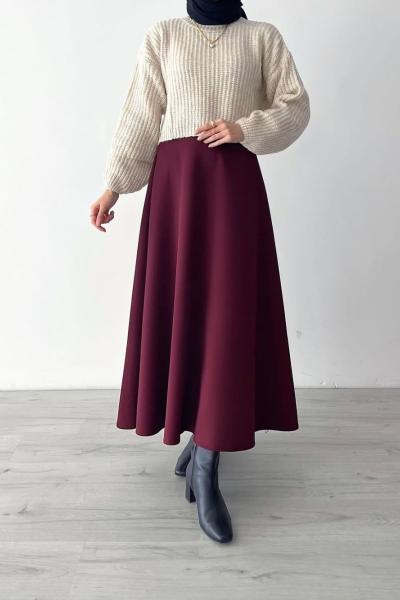 Scuba Puf Etek Bordo