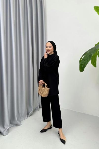 Sofya Keten Kimono Siyah