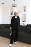 Yarım Fermuar Eşofman Takım Siyah