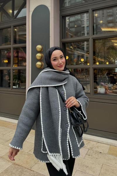 Atkılı Valor Hırka Gri