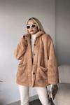 Peluş Ceket  Camel