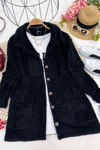 Peluş Ceket Siyah